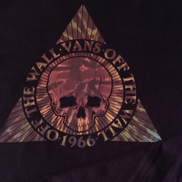 VANS OFF THE WALL 1966 SKULL GRAPHIC MEN'S SHORT-SLEEVE BLACK T-SHIRT. SIZE M - Picture 3 of 12